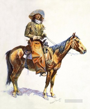 印象派 Painting - アリゾナ州のカウボーイ 1901年 フレデリック・レミントン インディアナ州のカウボーイ
